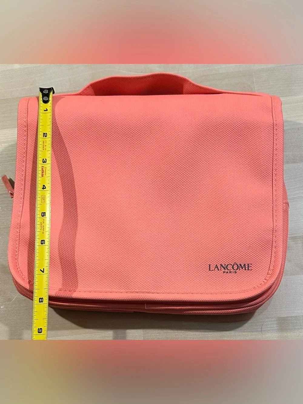 NEW, Lancome Paris Theme Coral Three Compartment Travel Cosmetic Bag